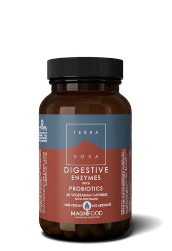 Terranova Digestive enzymes with probiotics (50 Vegetarische capsules)