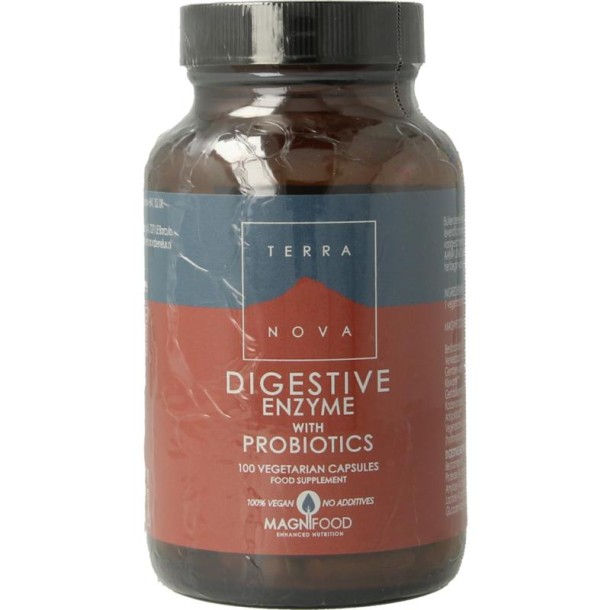 Terranova Digestive enzymes with probiotics (100 Vegetarische capsules)