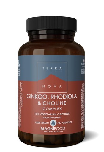 Terranova Ginkgo, rhodiola & choline complex (100 Vegetarische capsules)