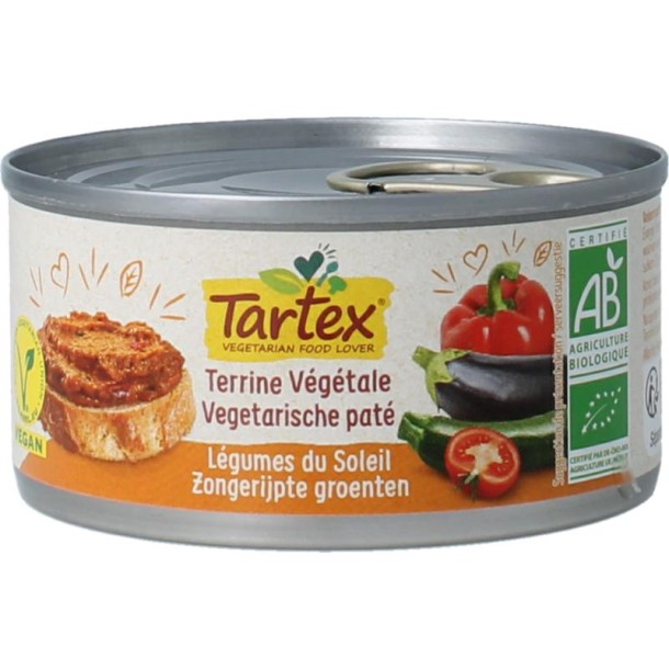 Tartex Pate zongerijpte groente bio (125 Gram)