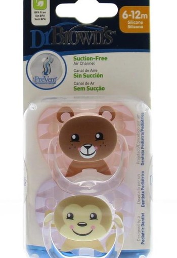 Dr Brown's Fopspeen prevent animal fase 2 (2 Stuks)