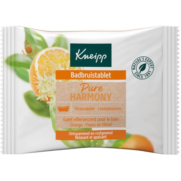 Kneipp Badbruistablet pure harmony oranje lindebloesem (80 Gram)