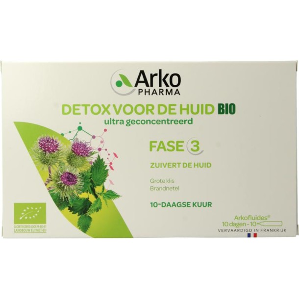 Arkofluids Detox huid bio (10 Ampullen)