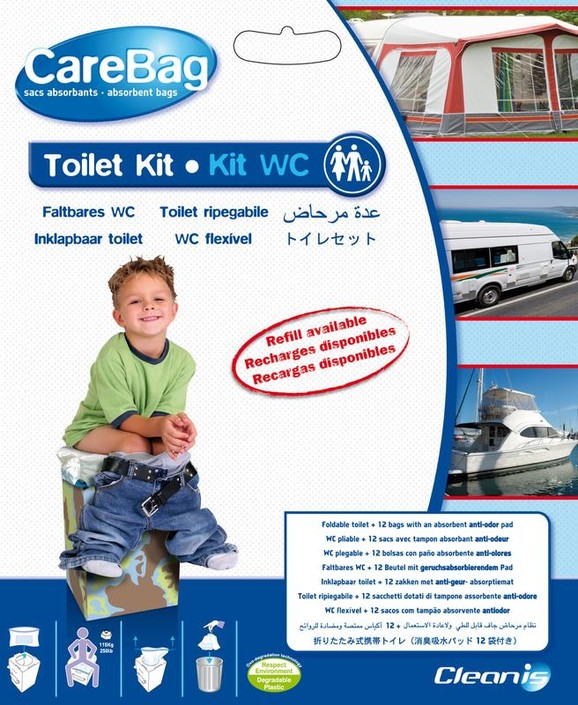 Carebag Meeneemtoilet opvouwbaar (1 Set)