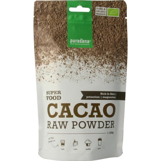 Purasana Cacao poeder vegan bio (200 Gram)