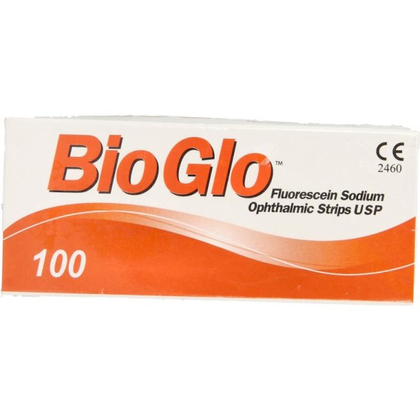 Bausch & Lomb Bio glo fluorescine strips (100 Stuks)