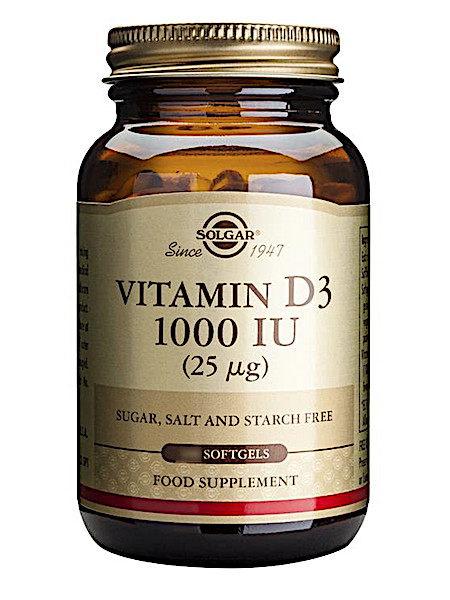 Solgar Vitamin D-3 1000 IU/25 µg (Softgel. Uit visleverolie) (250 softgels)