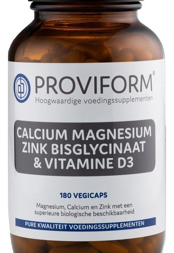 Proviform Calcium magnesium zink bisglycinaat & D3 (180 Vegetarische capsules)