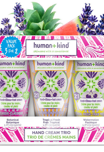 Human+Kind Hand elleboog voet creme trio vegan (150 Milliliter)