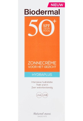 Biodermal Zonnecreme gezicht hydraplus SPF50 (50 ml)