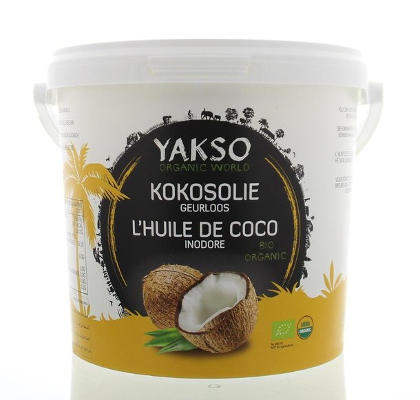 Yakso Kokosolie geurloos bio (2500 Milliliter)