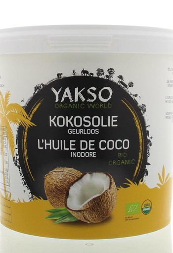 Yakso Kokosolie geurloos bio (2500 Milliliter)