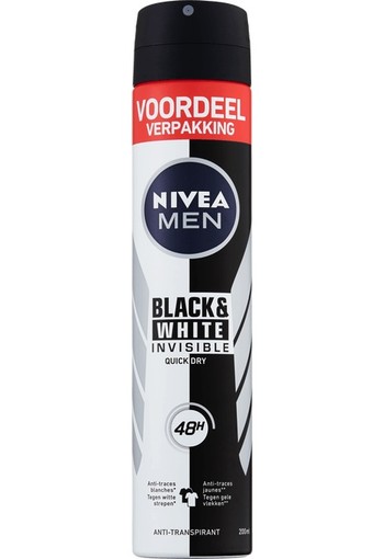 Nivea Men deodorant black & white XL spray (200 ml)