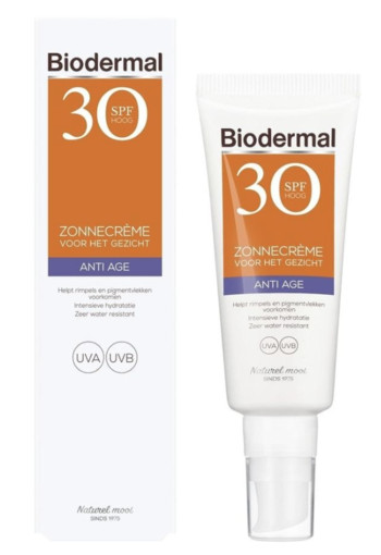 Biodermal Zonnecreme Gezicht Anti Age Factor(spf)30 40 ml