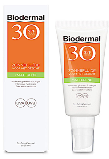 Biodermal Zonnefluide Gezicht Matterend Factor(spf)30 40ml