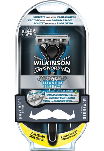 Wilkinson Quattro titanium sensitive apparaat met 2 mesjes (1 set)