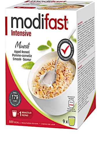 Modifast Intensive Muesli Appel/kaneel 9 Stuks