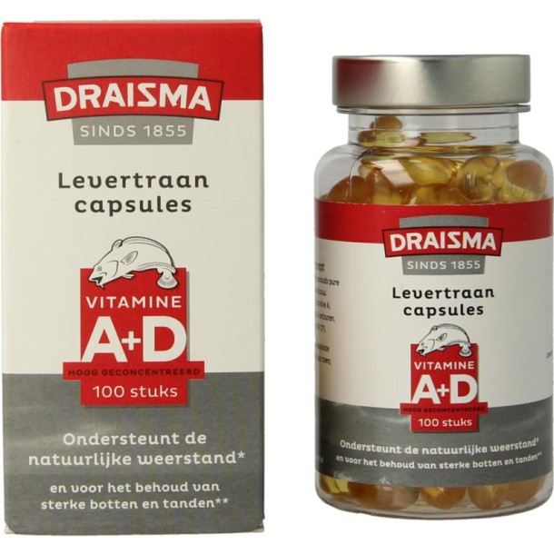 Draisma Vitamine A + D levertraan (100 Capsules)