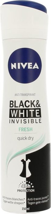 Nivea Deodorant spray invisible black & white fresh (150 Milliliter)
