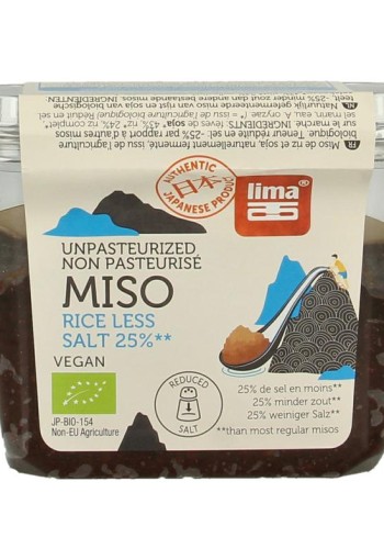 Lima Brown rice ongepasteuriseerd 25% minder zout bio (300 Gram)