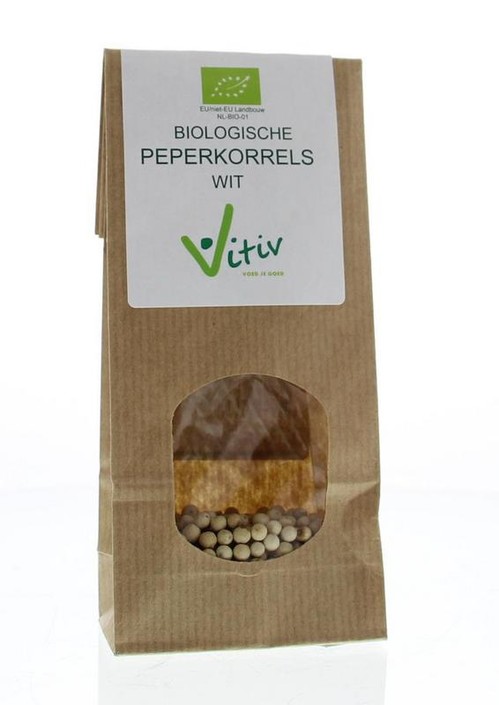 Vitiv Peperkorrels wit bio (40 Gram)