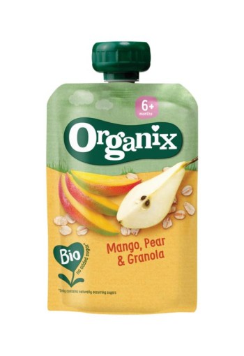 Organix Knijpfruit mango, peer & granola 6+ mnd bio (100 Gram)