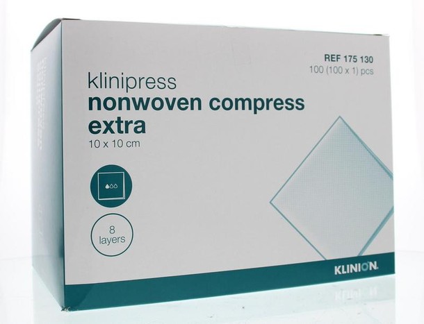 Klinion Non-woven compres 10 x 10cm extra (100 Stuks)