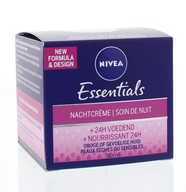 Nivea Essentials nachtcreme droge/gevoelige huid 50 ml