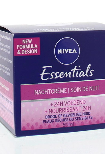 Nivea Essentials nachtcreme droge/gevoelige huid 50 ml