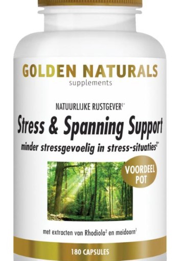 Golden Naturals Stress & spanning support (180 Vegetarische capsules)