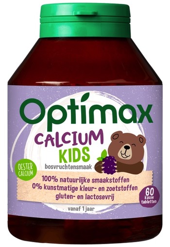 Optimax Kinder 1+ Calcium Kauwtabletten Bosvruchten 60 stuks