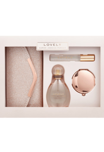 Sarah Jessica Sjp Lovely Eau De Parfum Spray, Rollerball, Rose Gold Mirror And Bag 110ml