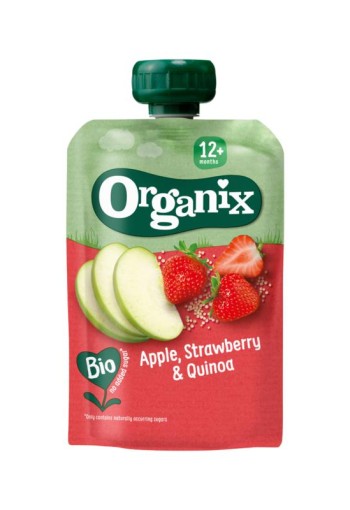Organix Knijpfruit appel, aardbei & quinoa 12 maanden bio (100 Gram)