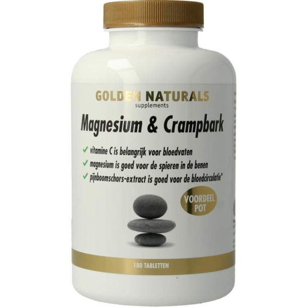 Golden Naturals Magnesium & crampbark (180 Tabletten)