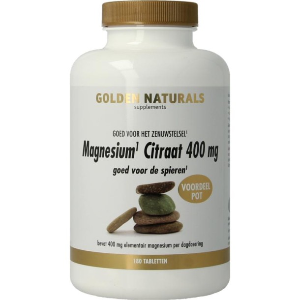 Golden Naturals Magnesium citraat 400mg (180 Tabletten)