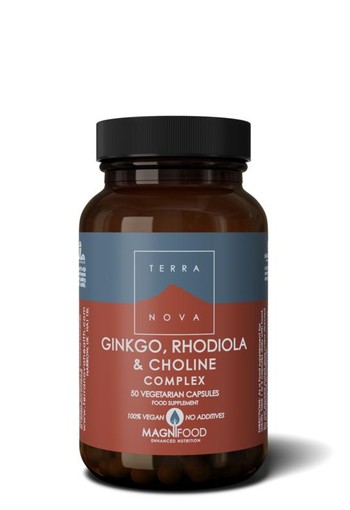 Terranova Ginkgo, rhodiola & choline complex (50 Vegetarische capsules)
