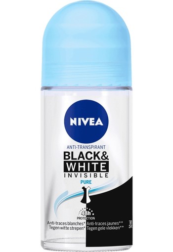 Nivea Deodorant roller invisible black & white pure (50 ml)