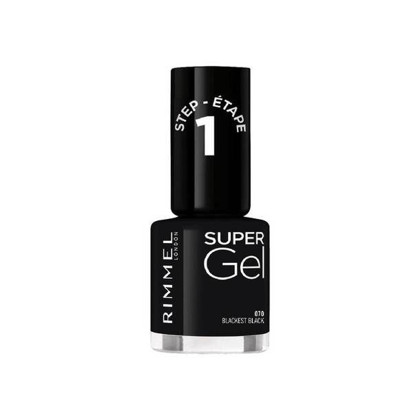 Rimmel London Super Gel Nailpolish Metallics Halloween Black - 070 Blackest Black