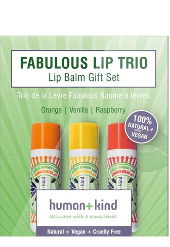 Human+Kind Lipbalm trio verpakking vegan (3 Stuks)