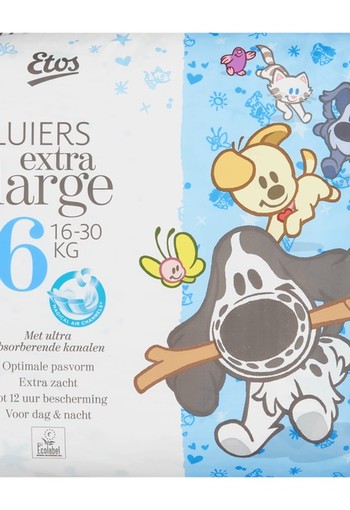 De nieuwe Etos Luier! Maat 6 Extra Large: 15 tot 30 kg Pak 24 stuks