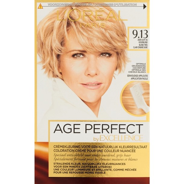 L'Oréal Paris Excellence Age Perfect Crèmekleuring 9.13 Zeer Licht As Goudblond