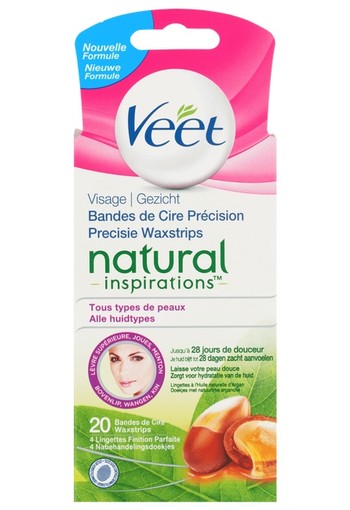 Veet Natural Inspirations Precisie Waxstrips Alle Huidtypes 20 stuks