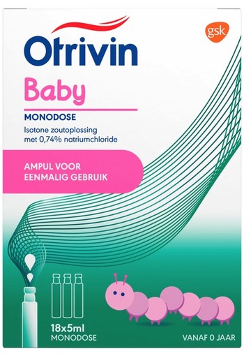 Otrivin Baby Monodose Steriele Zoutoplossing Vanaf 0 Jaar -18x5ml