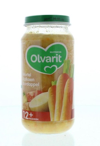 Olvarit Wortel kalkoen aardappels 12M10 (250 Gram)