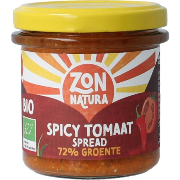 Zonnatura Groentespread spicy tomato bio (135 Gram)