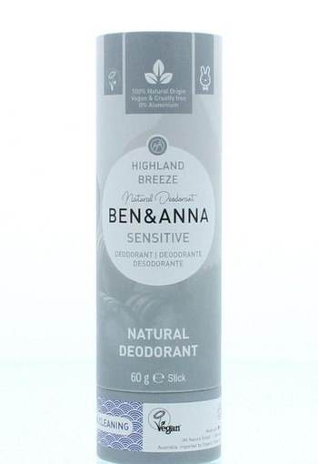 Ben & Anna Deodorant highland breeze sensitive (60 Gram)