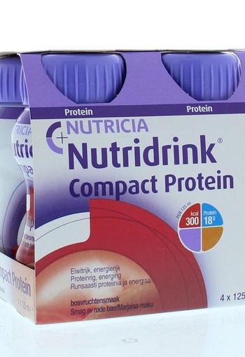 Nutridrink Compact protein rode vruchten 125 gram (4 Stuks)