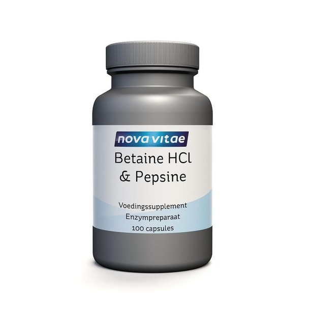Nova Vitae Betaine HCL 648 mg & pepsine 150mg (100 Capsules)