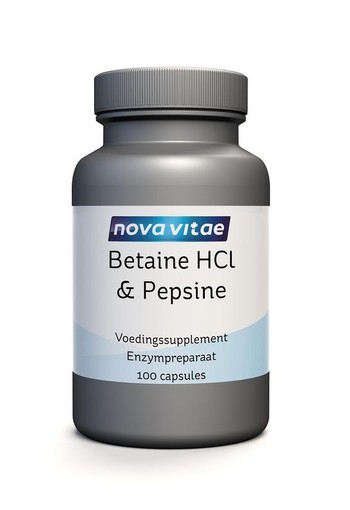 Nova Vitae Betaine HCL 648 mg & pepsine 150mg (100 Capsules)