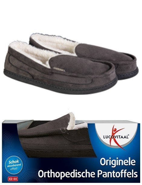 Lucovitaal Orthopedische pantoffels antraciet 41-42 (1 paar)